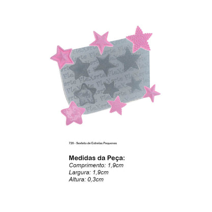 Molde de  Silicone 720 - Sexteto de Estrelas Pequenas