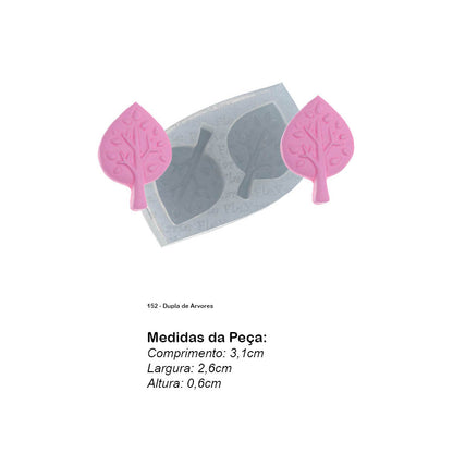 Molde de  Silicone 152 - Dupla de Árvores