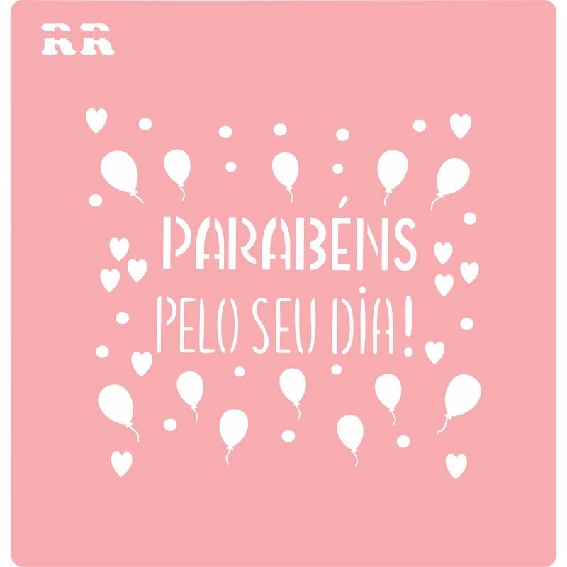 Stencil Biscoito Feliz Aniversário 1