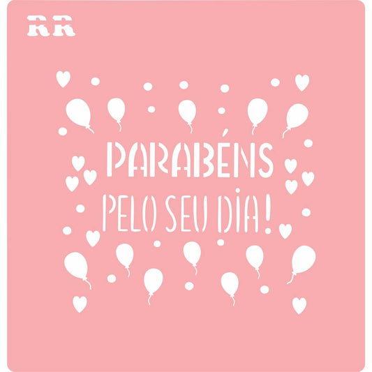 Stencil Biscoito Feliz Aniversário 1