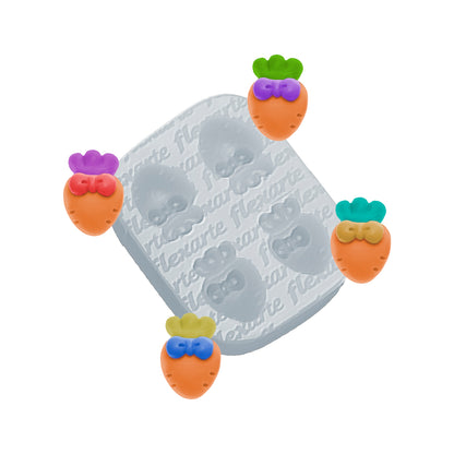 Molde de  Silicone 994 - Quarteto de Cenouras Peq. c/ Laço 2cm