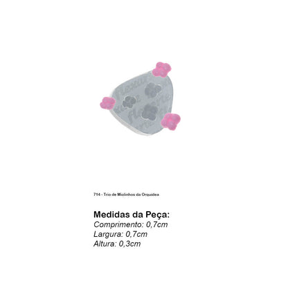 Molde de  Silicone 714 - Trio de Miolinhos da Orquídea