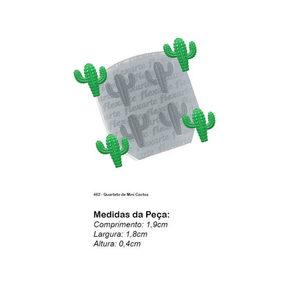 Molde de  Silicone 462 - Quarteto de Mini Cactos