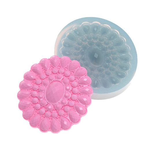 Molde de  Silicone 340 - Medalhão de Jóias Oval Gd 1
