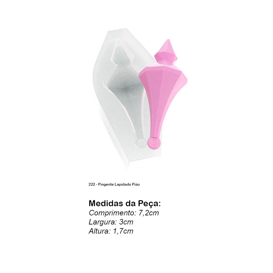 Molde de  Silicone 222 - Pingente Lapidado Pião