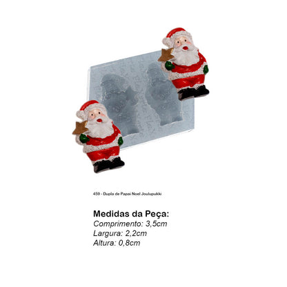 Molde de  Silicone 459 - Dupla de Papai Noel Joulupukki