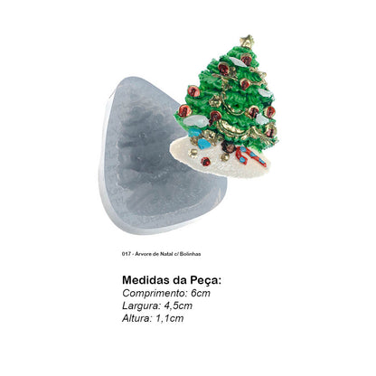 Molde de  Silicone 017 - Árvore de Natal c/ Bolinhas 20% OFF