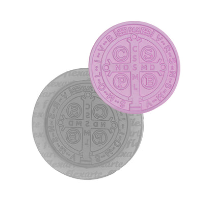 Molde de  Silicone 827 - Medalha de São Bento Média 4,5 Cm