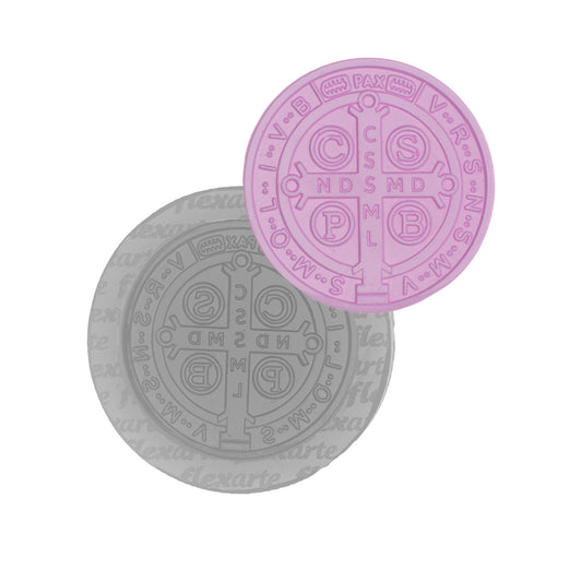 Molde de  Silicone 827 - Medalha de São Bento Média 4,5 Cm