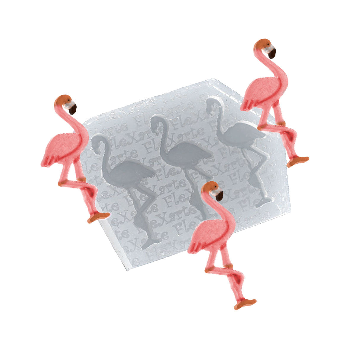 Molde de  Silicone 068 - Trio de Flamingos