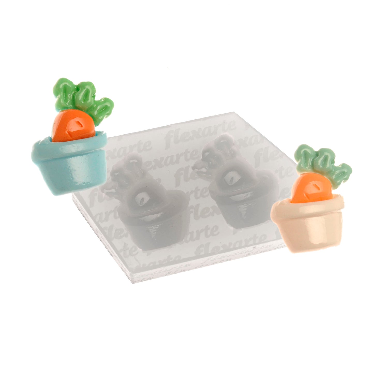 Molde de Silicone 1036 - Vasinhos com Cenoura - Páscoa 2,5cm