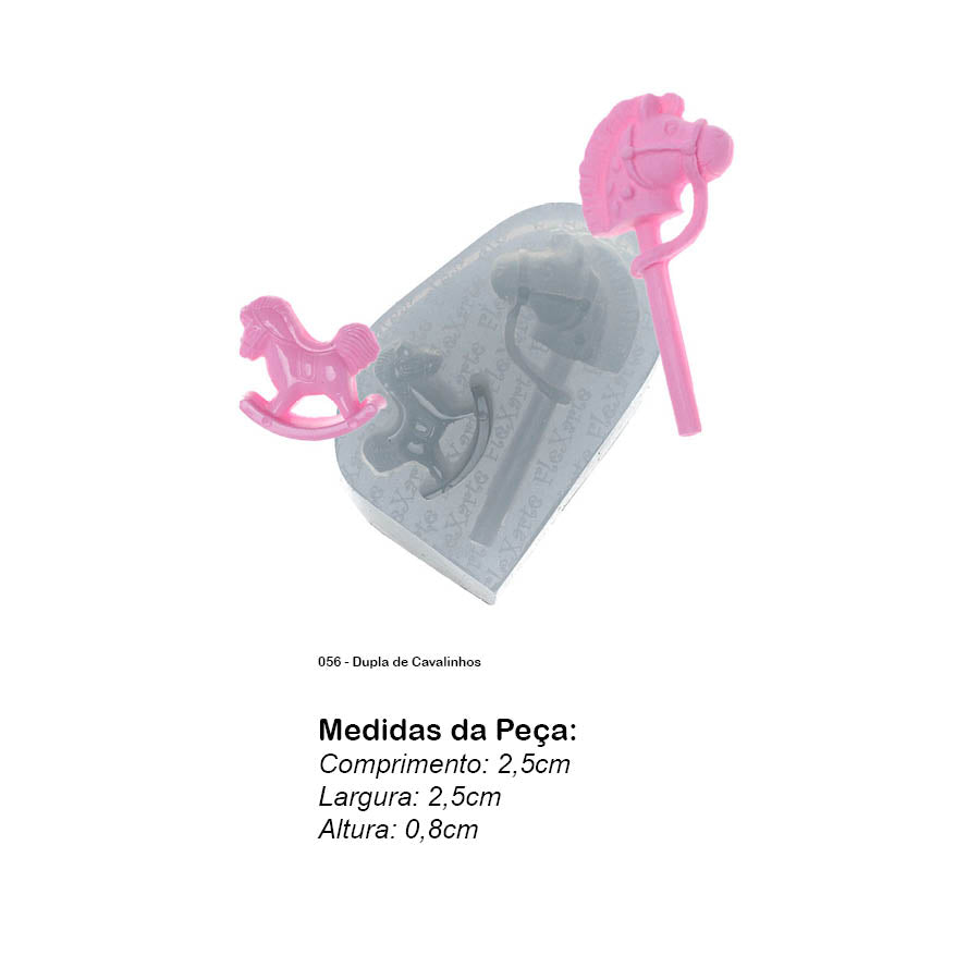Molde de  Silicone 056 - Dupla de Cavalinhos