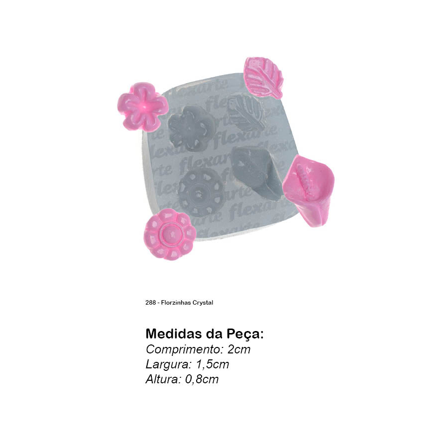 Molde de  Silicone 288 - Florzinhas Crystal
