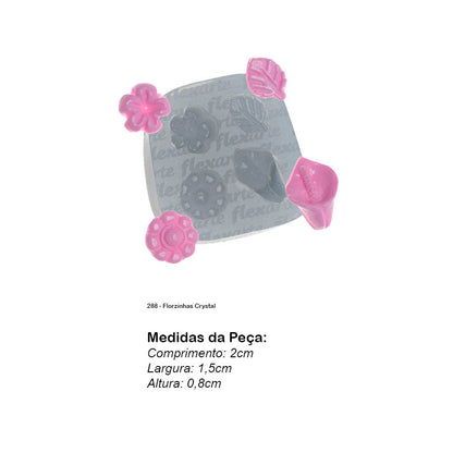 Molde de  Silicone 288 - Florzinhas Crystal