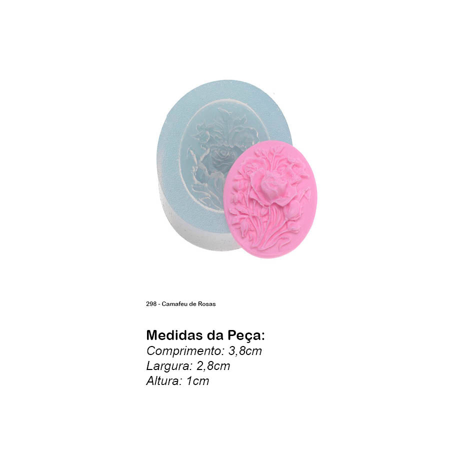 Molde de  Silicone 298 - Camafeu de Rosas
