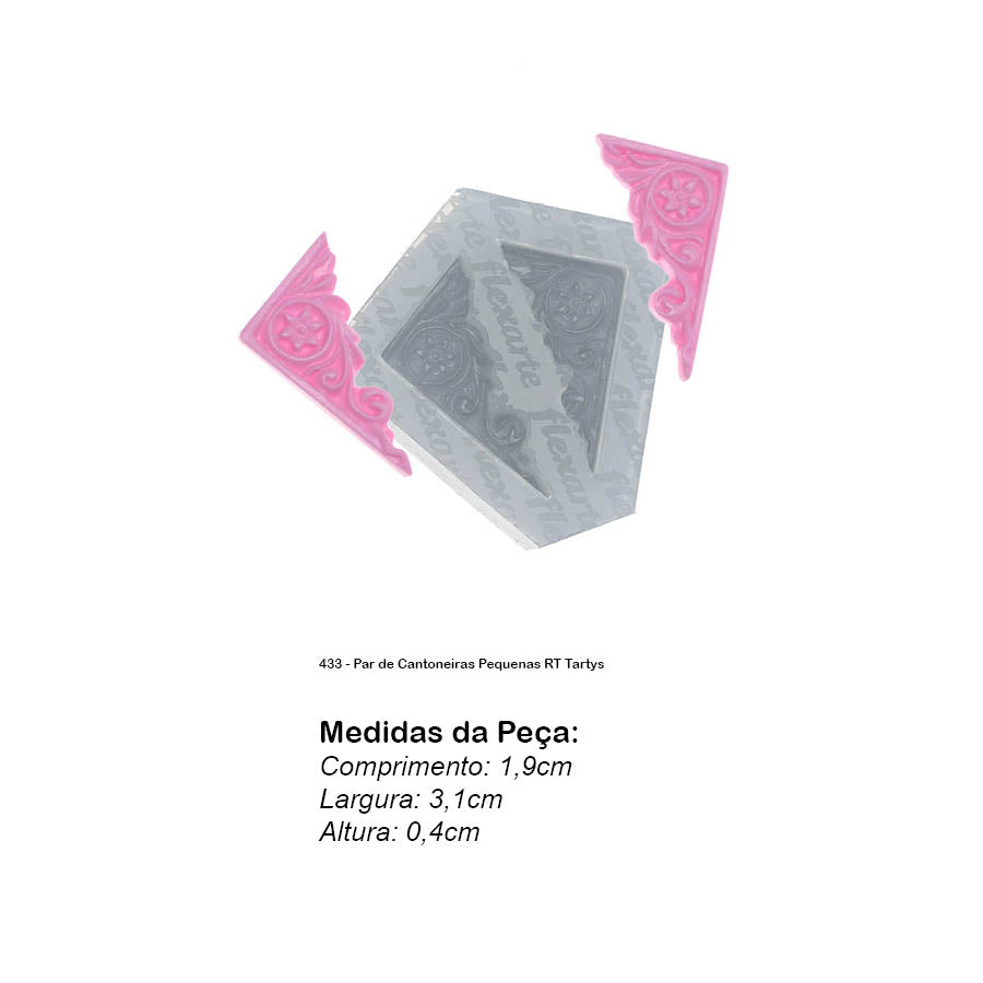 Molde de  Silicone 433 - Par de Cantoneiras Pequenas RT Tartys