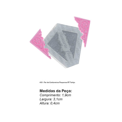 Molde de  Silicone 433 - Par de Cantoneiras Pequenas RT Tartys