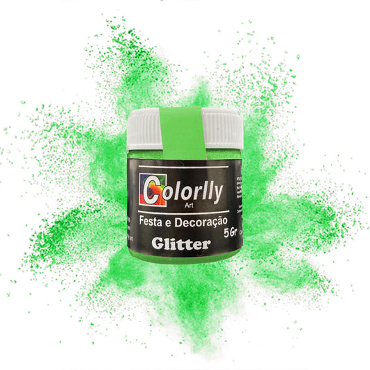 Pó para decoração - Glitter Verde Claro 5g - Colorlly