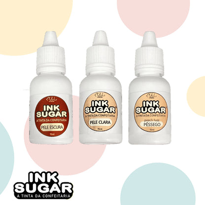 Kit Ink Sugar Pele - 3 Cores (Pele Escura, Pele Clara, Pêssego) - 15ml