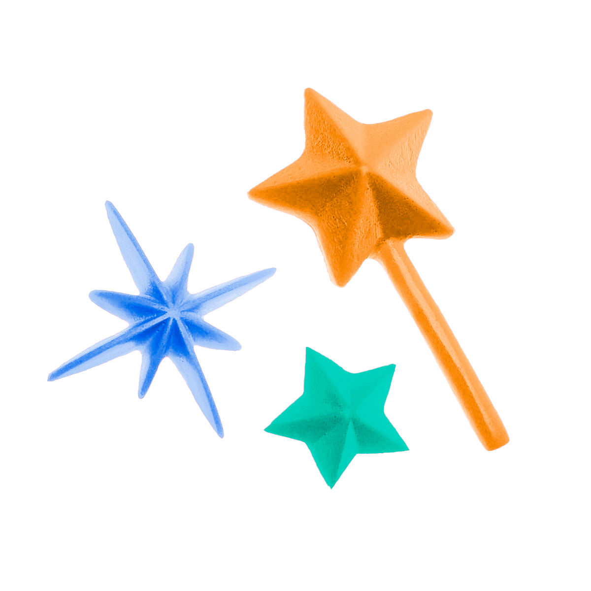 Molde de  Silicone 219 - Varinha Mágica + Estrelas