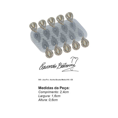 Molde de  Silicone 560 - Jóia Pró - Asinha Brooke Média X10 - EB