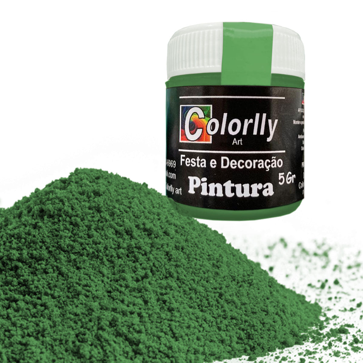 Pó para decoração - Pintura Verde Folha (Bandeira) 5g - Colorlly