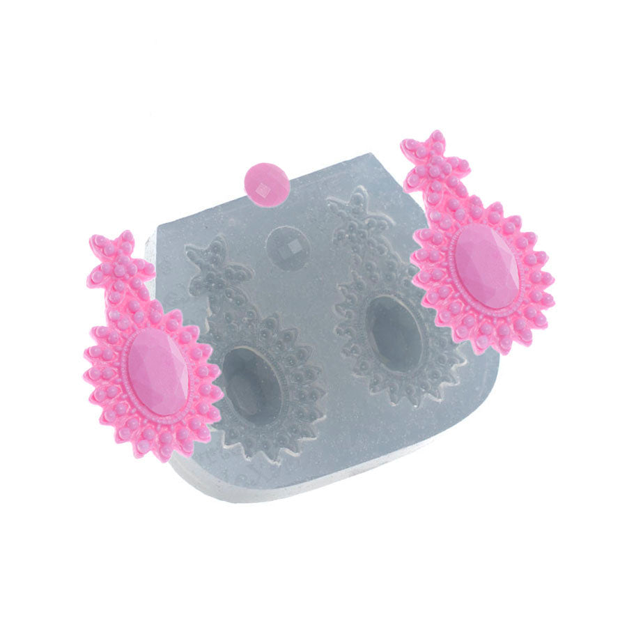 Molde de  Silicone 485 - Jóia Oval Heaven