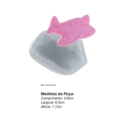 Molde de  Silicone 055 - Avião Voo 55