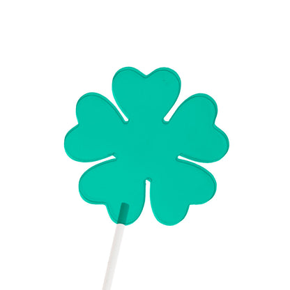 Molde de  Silicone 911 - Pirulito Tipo Trevo com 5 Folhas 5cm