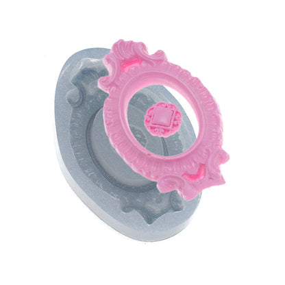 Molde de  Silicone 474 - Moldura Oval Mystras + Broche