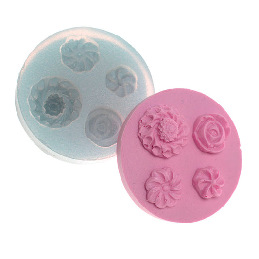Molde de  Silicone 044 - Quarteto de Botões
