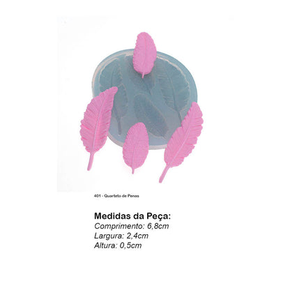 Molde de  Silicone 401 - Quarteto de Penas
