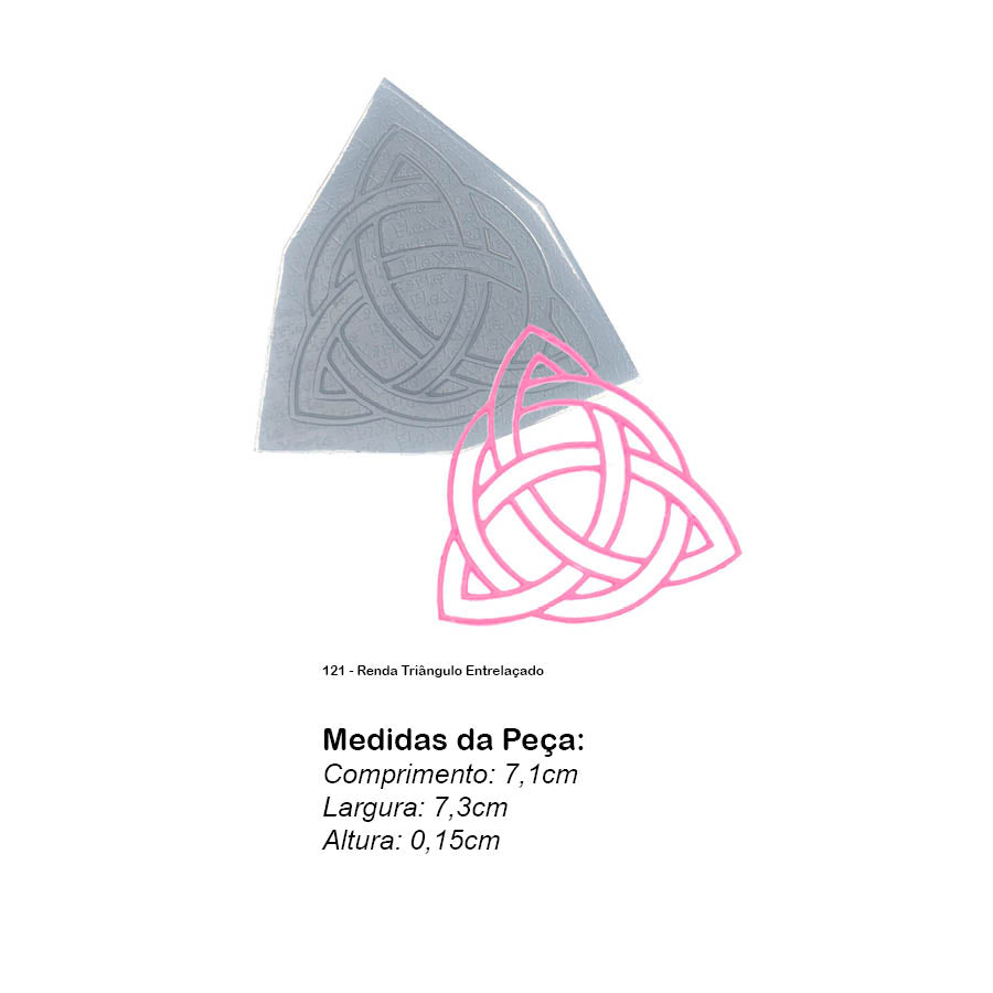Molde de  Silicone 121 - Renda Triângulo Entrelaçado