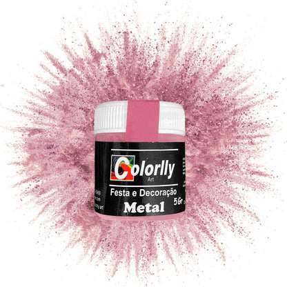 Pó para decoração - Metal Cobre Rosado 5g - Colorlly