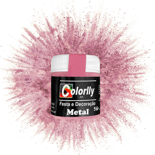 Pó para decoração - Metal Cobre Rosado 5g - Colorlly