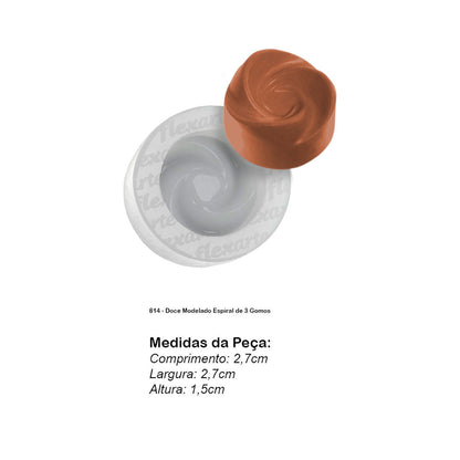 Molde de  Silicone 814 - Doce Modelado Espiral de 3 Gomos