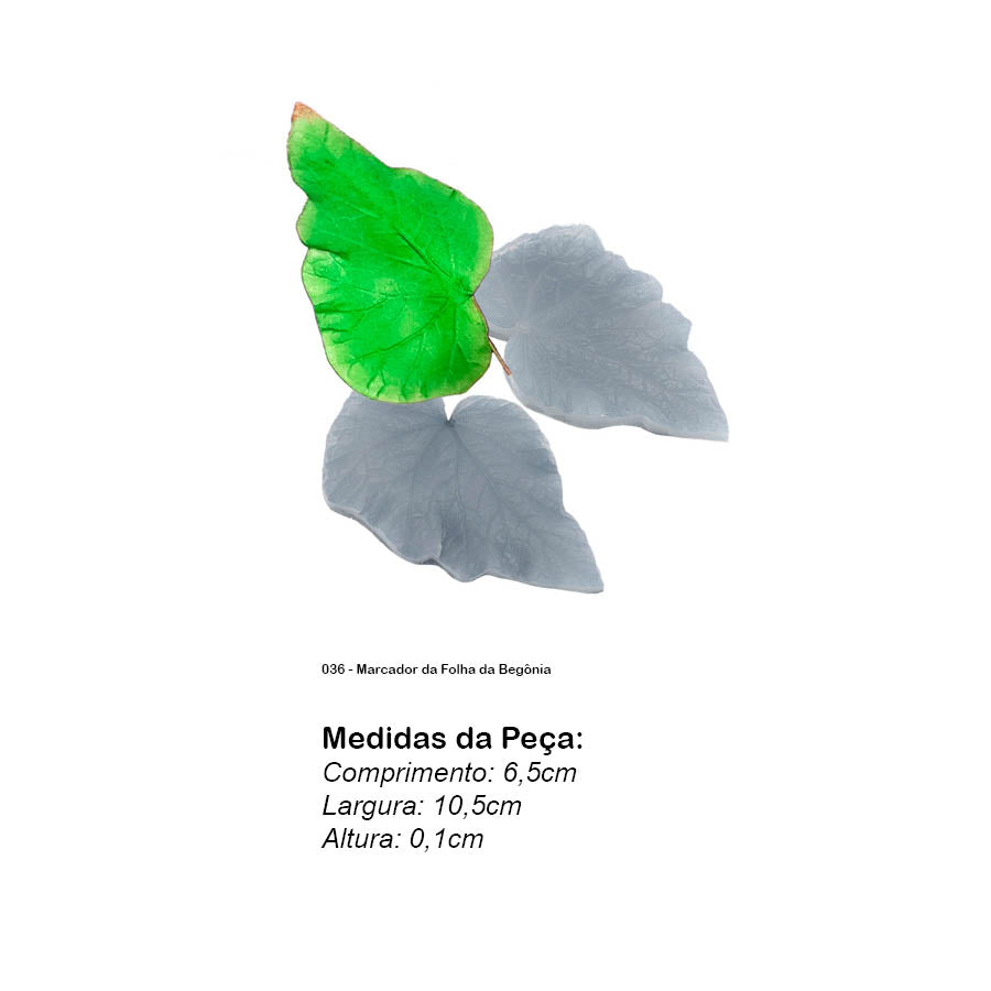 Molde de  Silicone 036 - Marcador Folha da Begônia 20% OFF