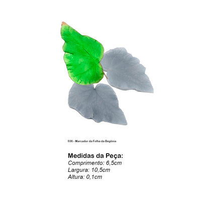 Molde de  Silicone 036 - Marcador Folha da Begônia 20% OFF