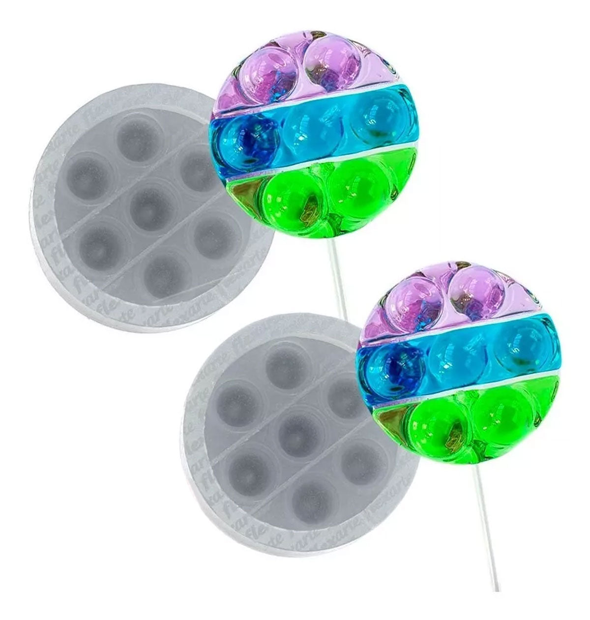 Kit C 2 Pirulitos Fidget 6cm Redondo