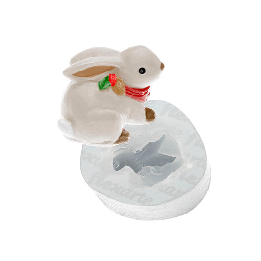 Molde de  Silicone 648 - Coelho Agachado com Lenço