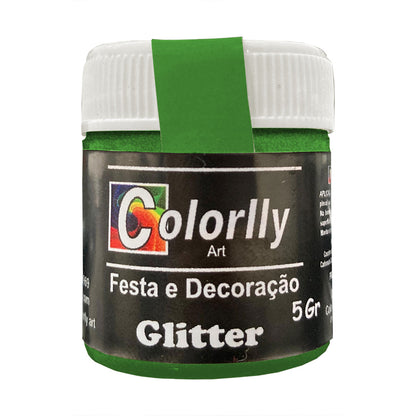 Pó para decoração - Glitter Verde Bandeira 5g - Colorlly