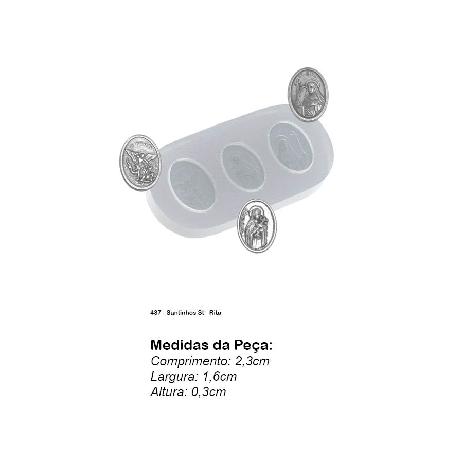 Molde de  Silicone 437 - Santinhos St - Rita
