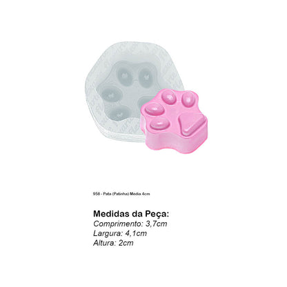 Molde de  Silicone 958 - Pata (Patinha) Média 4cm