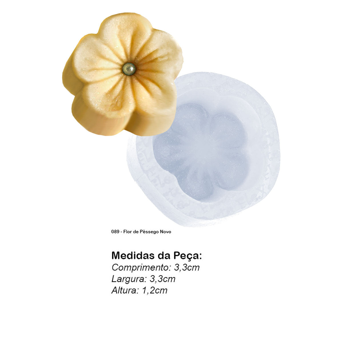 Molde de  Silicone 089 - Flor de Pêssego Novo - Flexarte
