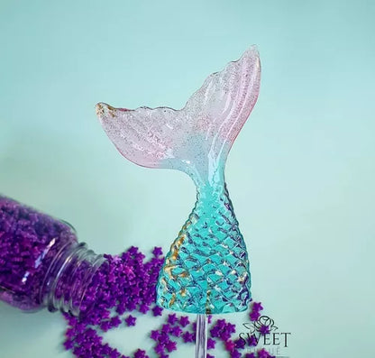 Kit C/ 3 - Pirulito De Cristal Cauda Sereia 10 Cm - Cod. 166