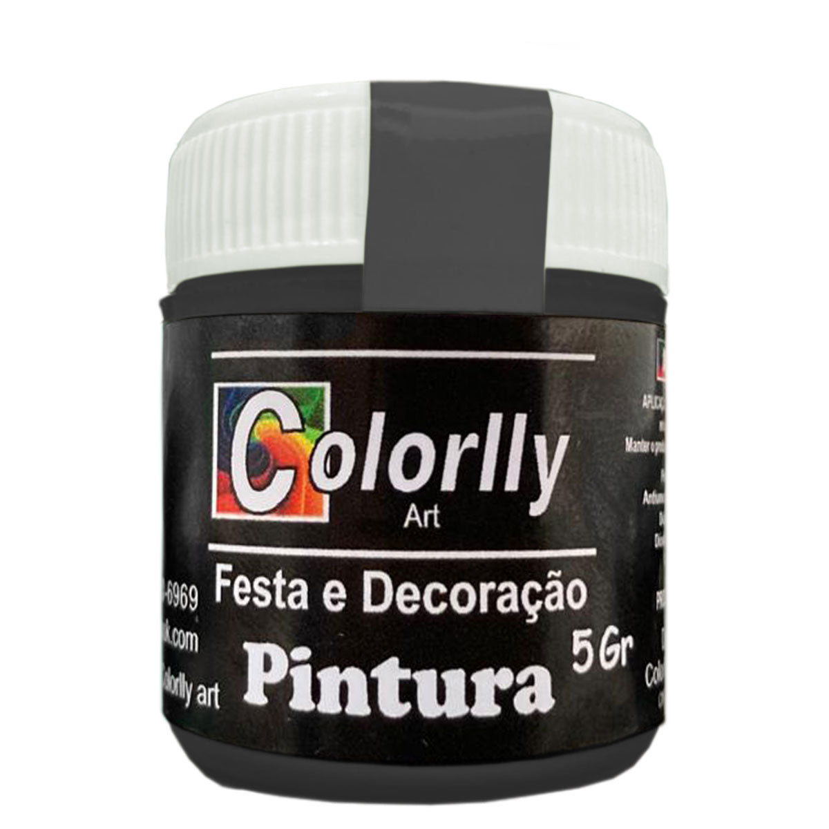 Pó para decoração - Pintura Preto 5g - Colorlly