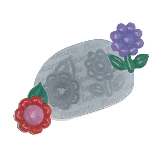 Molde de  Silicone 799 - Dupla de Flores Aimee
