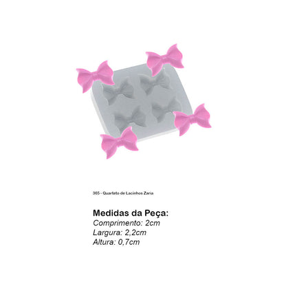 Molde de  Silicone 365 - Quarteto de Lacinhos Zaria