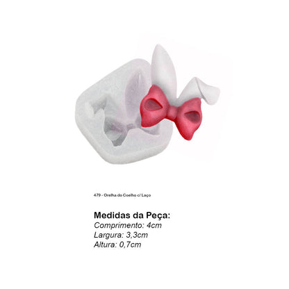 Molde de  Silicone 479 - Orelha do Coelho c/ Laço