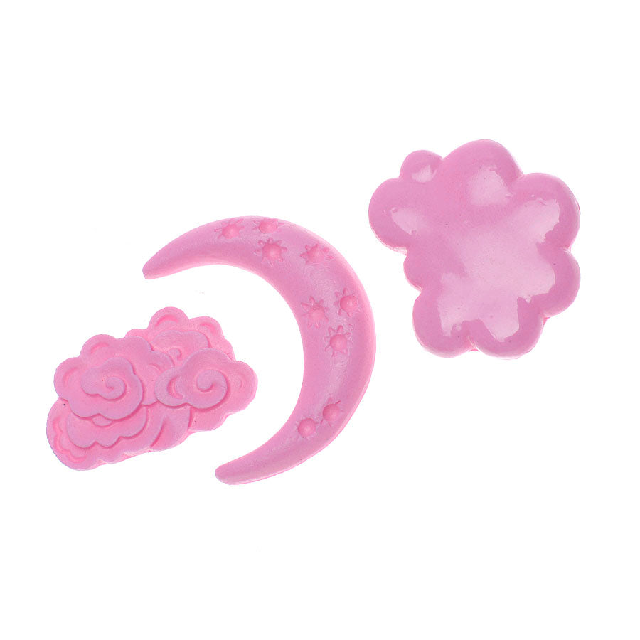Molde de  Silicone 147 - Nuvens + Lua